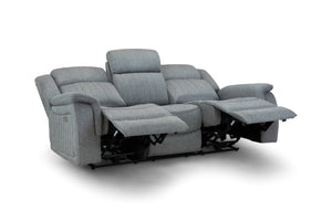 Velmorra Recliner Sofa Grey 3 Seater