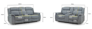 Velmorra Recliner Sofa Grey 3+2 Set