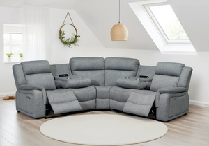 Velmorra Recliner Sofa Grey Large Corner