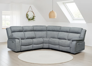 Velmorra Recliner Sofa Grey Large Corner