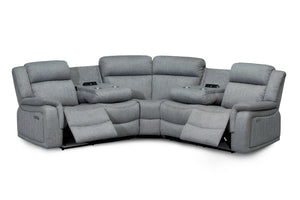 Velmorra Recliner Sofa Grey Large Corner