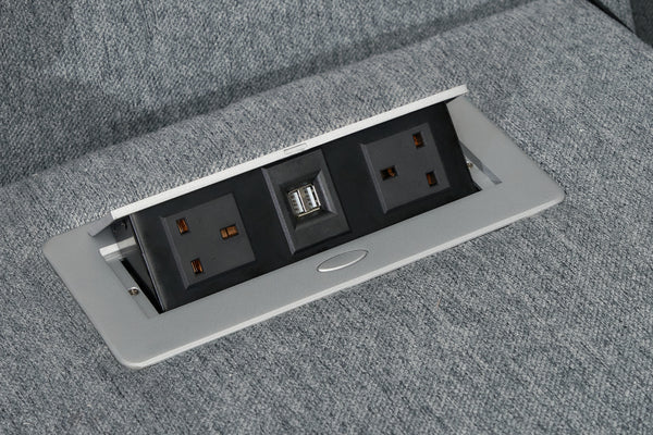 Velmorra Recliner Sofa Grey Large Corner