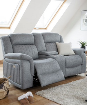 Velmorra Recliner Sofa Grey 2 Seater