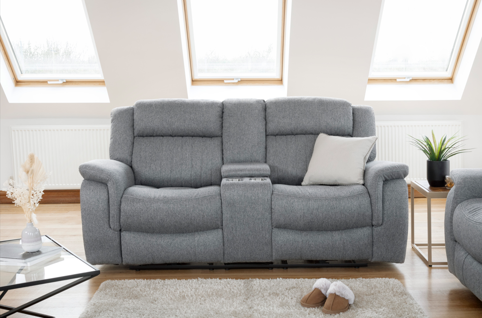 Velmorra Recliner Sofa Grey 2 Seater
