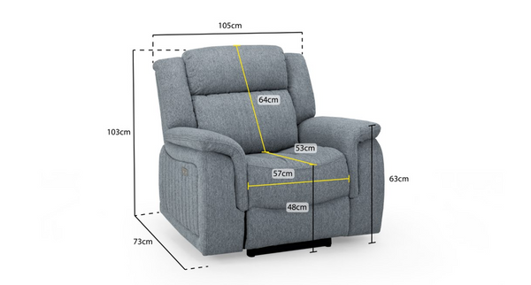 Velmorra Recliner Sofa Grey Armchair