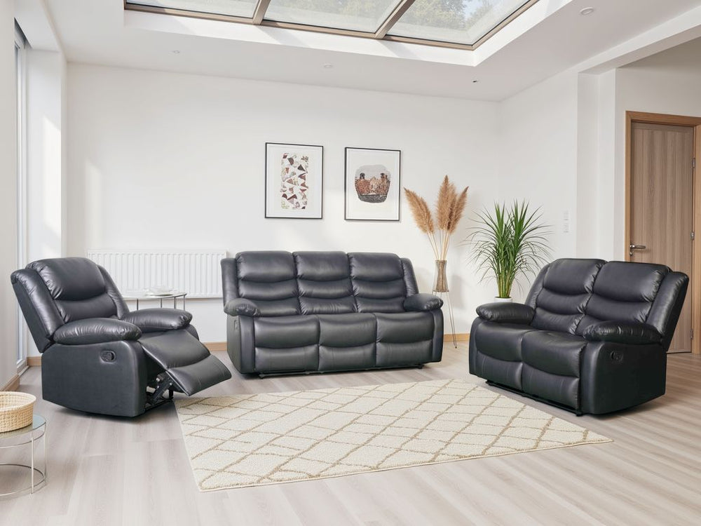 Ventro Manual Recliner Black 3+2+1