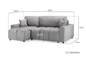 Verlo Sofabed Grey Universal Corner
