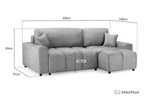 Verlo Sofabed Grey Universal Corner
