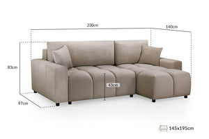 Verlo Sofabed Mocha Universal Corner