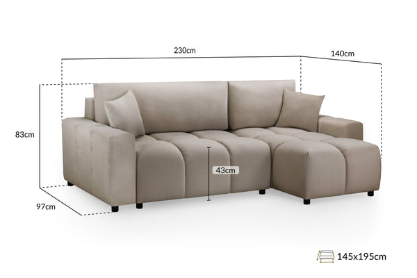 Verlo Sofabed Mocha Universal Corner