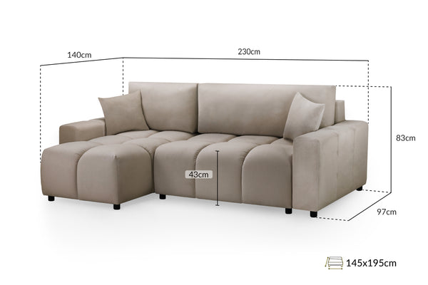 Verlo Sofabed Mocha Universal Corner