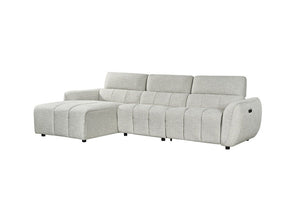 Vittara Electric Recliner Sofa Silver Left Hand