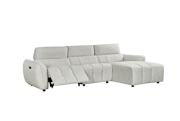 Vittara Electric Recliner Sofa Silver Right Hand