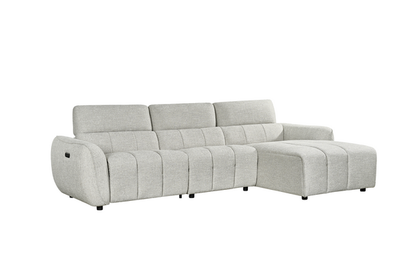 Vittara Electric Recliner Sofa Silver Right Hand