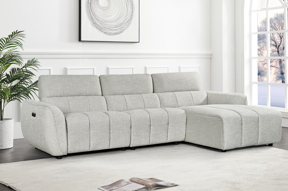 Vittara Electric Recliner Sofa Silver Right Hand