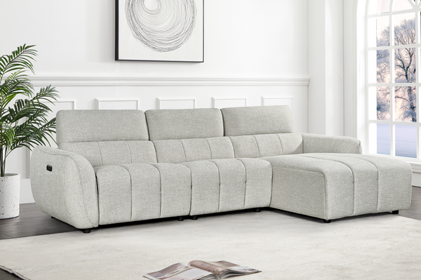 Vittara Electric Recliner Sofa Silver Right Hand